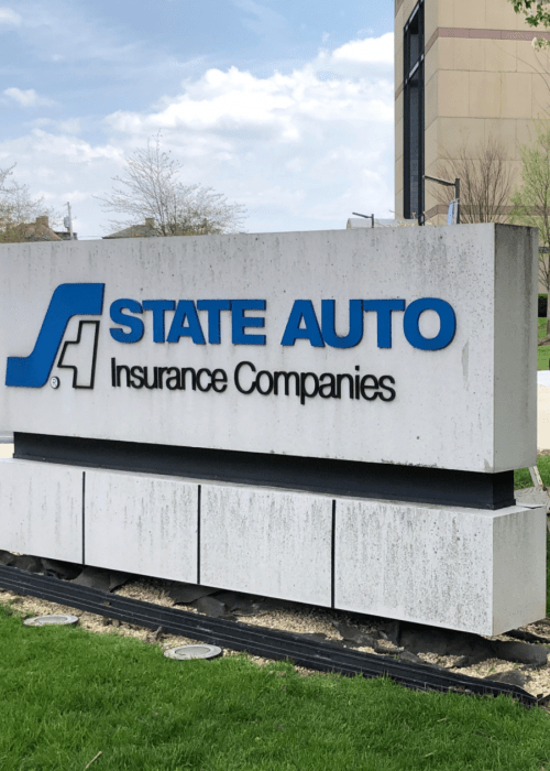 State Auto insurance sign outside headquarters