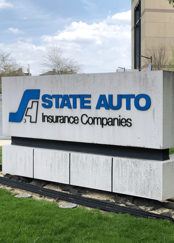 State Auto insurance sign outside headquarters